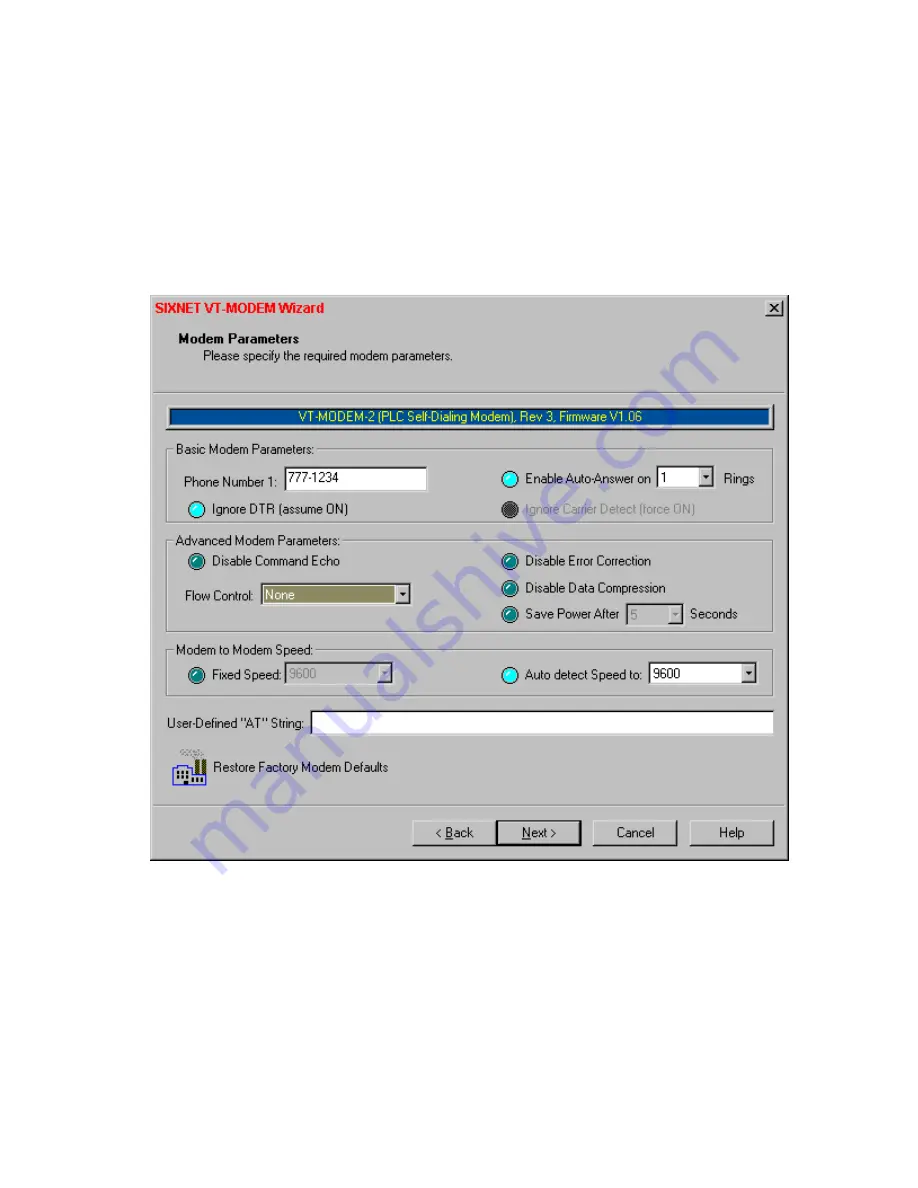 Sixnet VT-MODEM User Manual Download Page 16