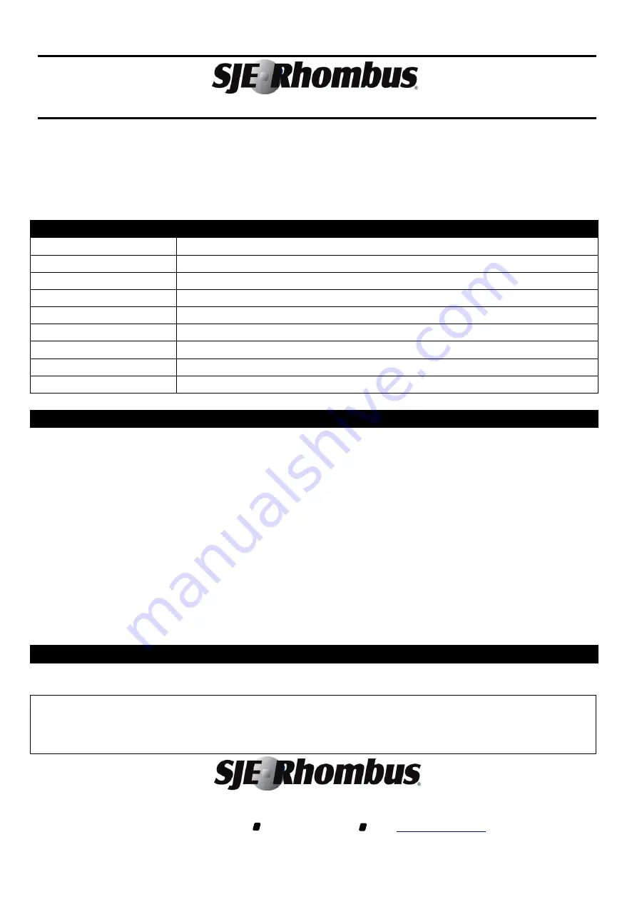 SJE Rhombus MegaMaster Installation And Operating Instruction Download Page 1