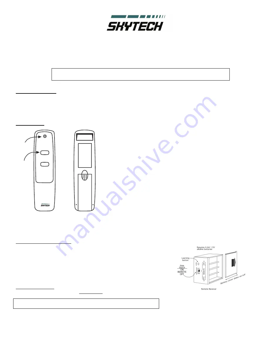 Skytech CON 1001-1 Installation And Operating Instructions Manual Download Page 1