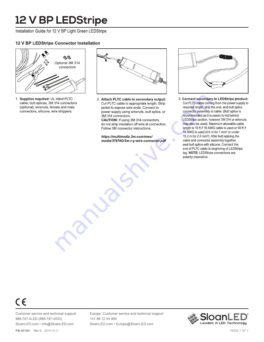 SloanLED 12 V BP LEDStripe Installation Manual Download Page 7