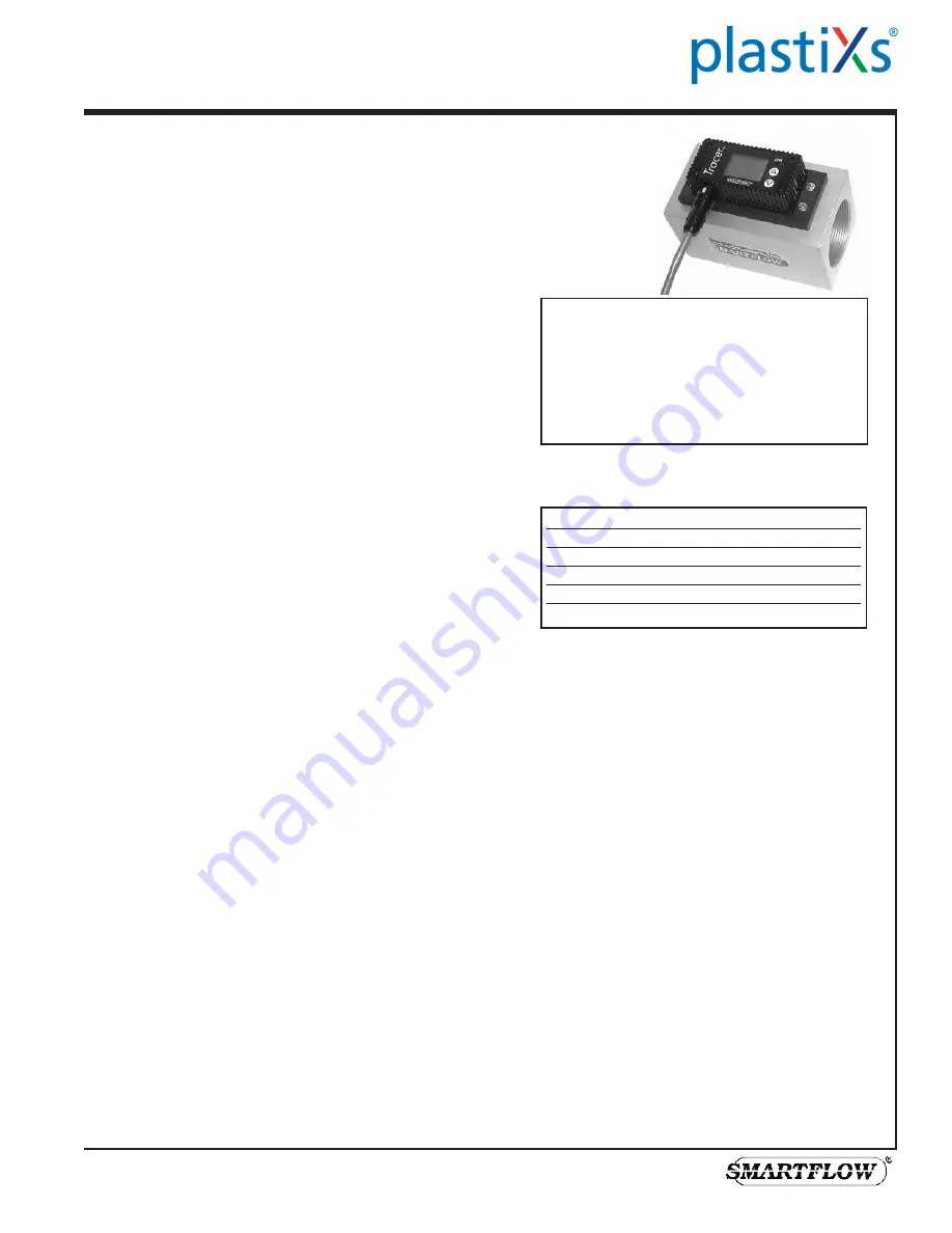 Smartflow Tracer Series Operating Instructions Manual Download Page 1