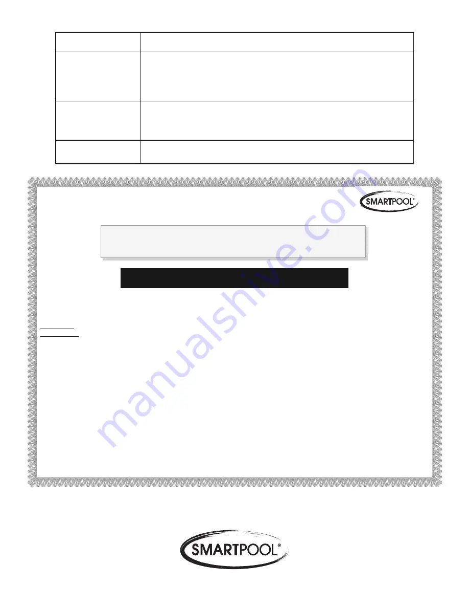 SmartPool S120U Installation And Operation Manual Download Page 8