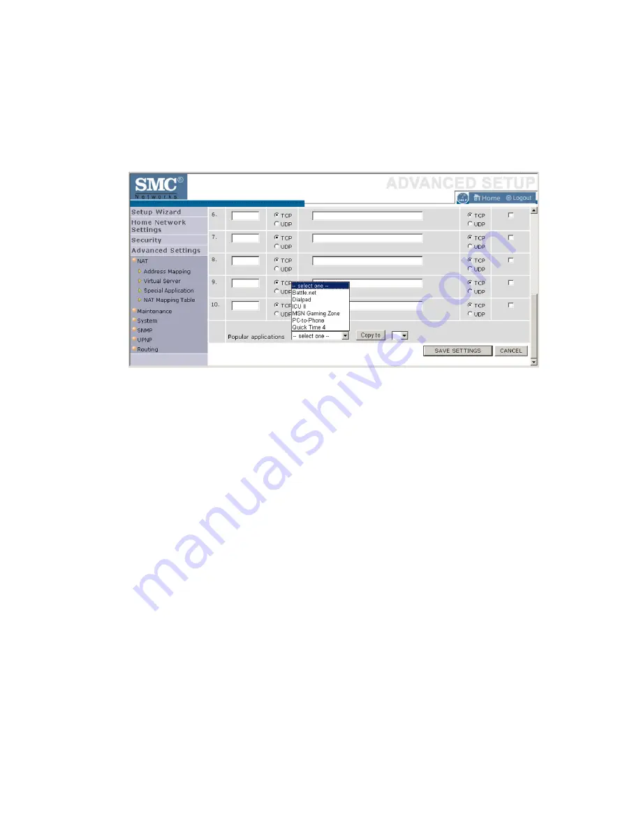 SMC Networks Barricade SMCWBR14T-G User Manual Download Page 104