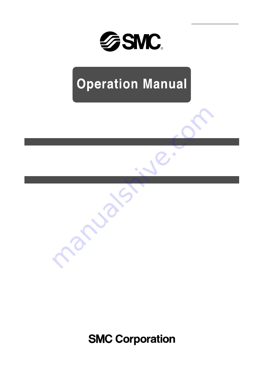 SMC Networks ISE30A Series Operation Manual Download Page 1