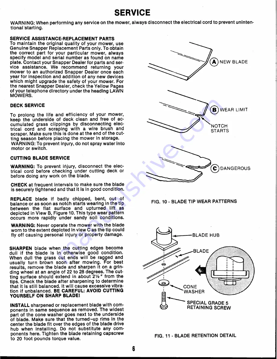 Snapper 19EO5 HI-VAC Series Operator'S Manual Download Page 6