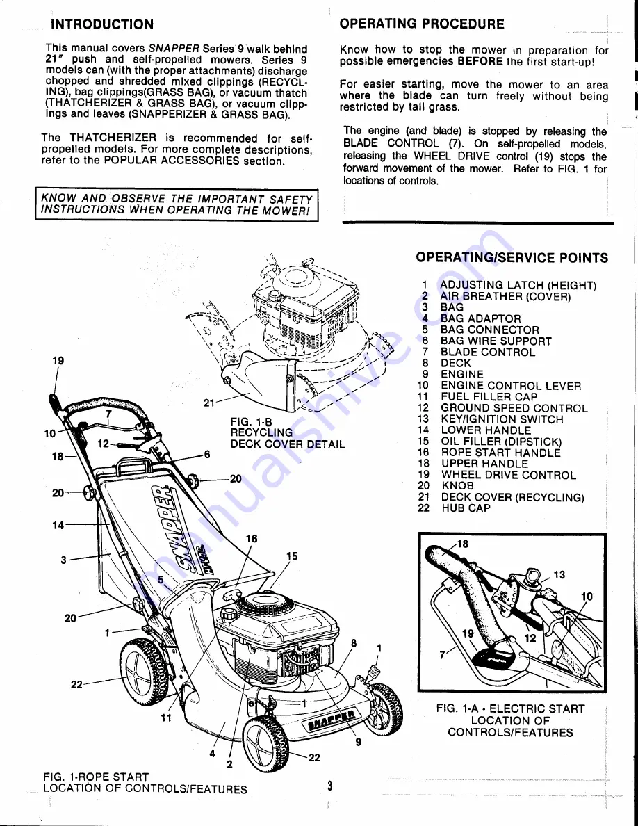 Snapper 21409B Скачать руководство пользователя страница 3