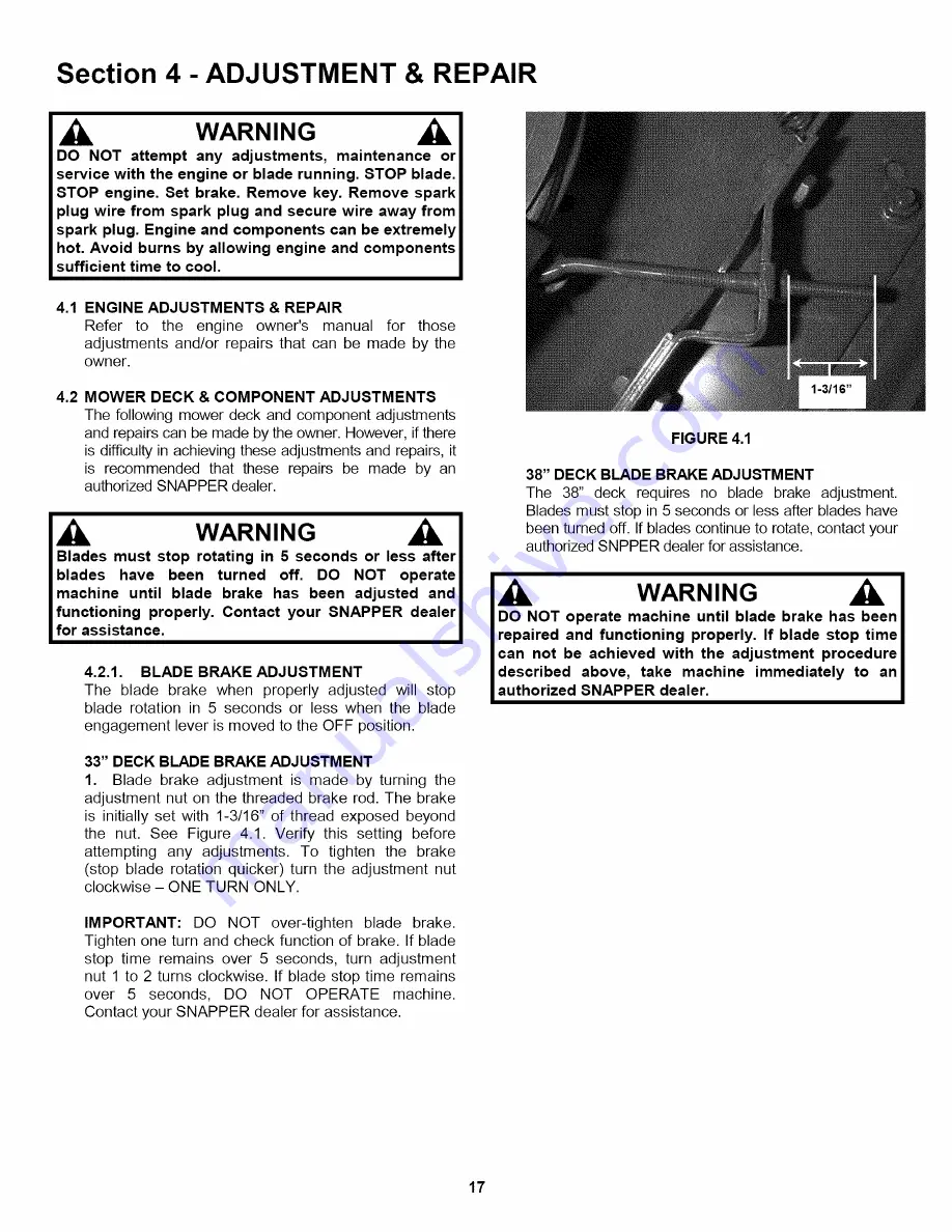 Snapper WLT145H38HBV Скачать руководство пользователя страница 61