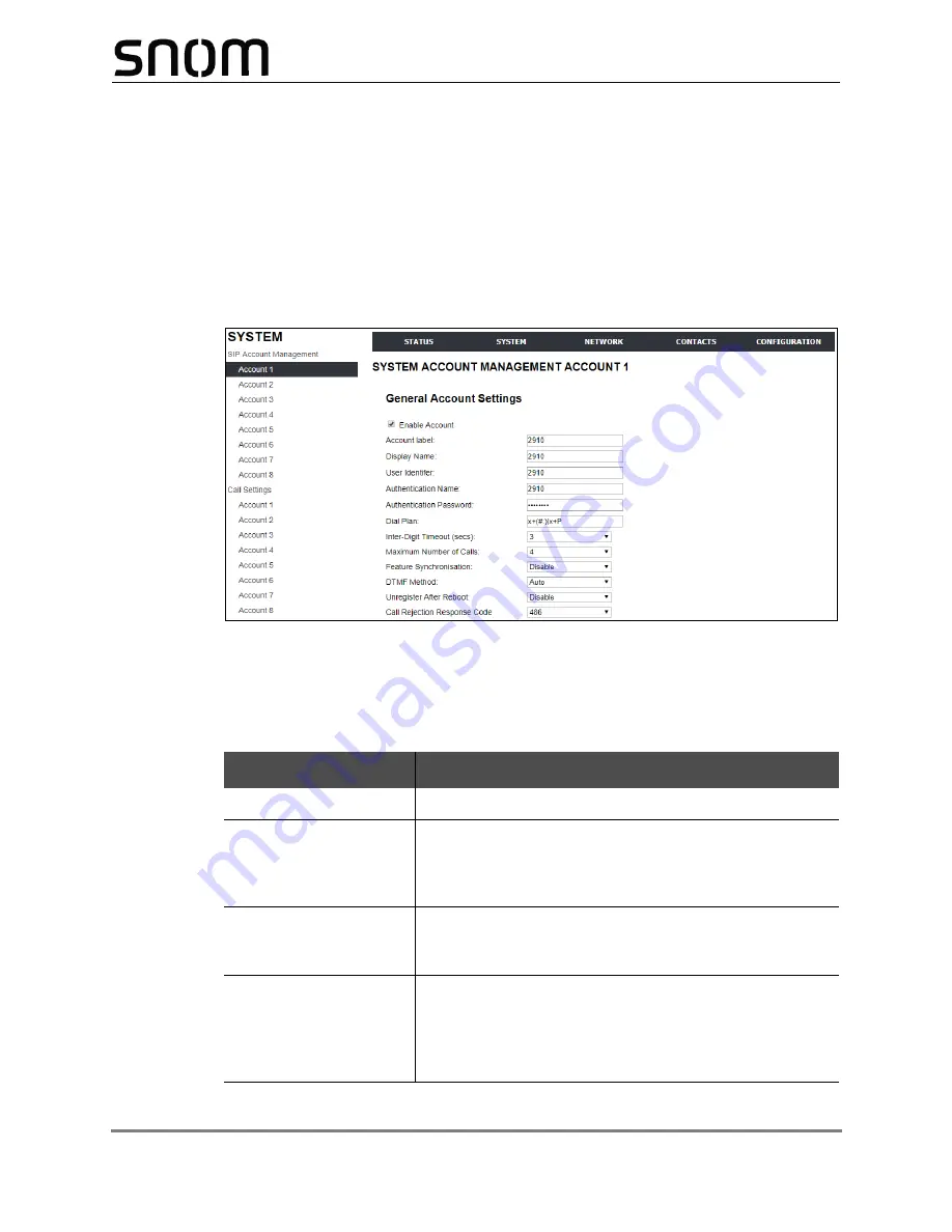 Snom M100 KLE Administrator And Provisioning Manual Download Page 40