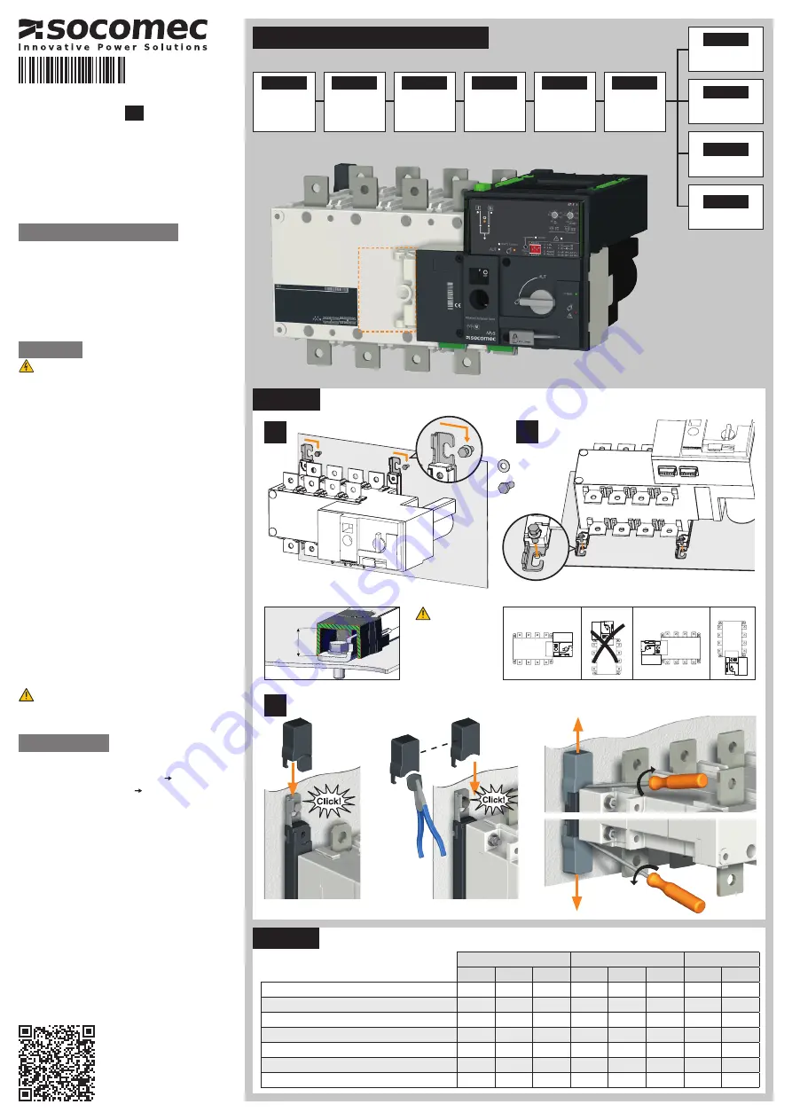 socomec ATyS t Quick Start Download Page 1