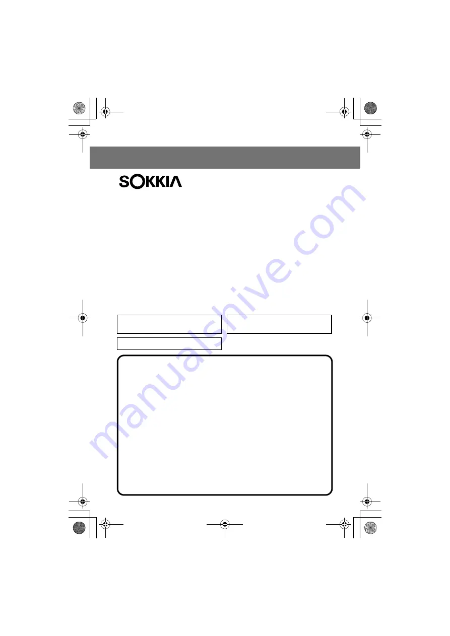 Sokkia 30R Series Operator'S Manual Download Page 3