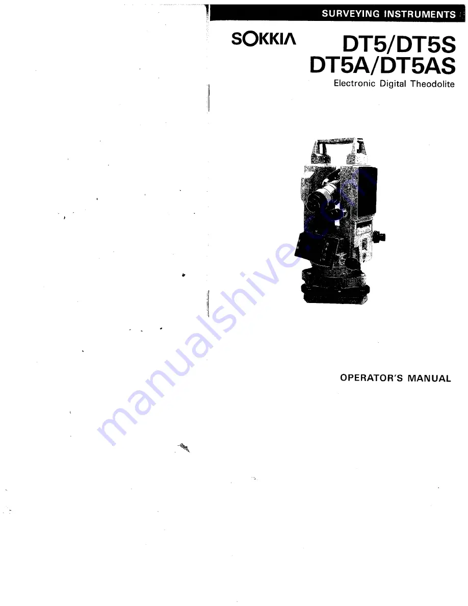 Sokkia DT5 Operating Manual Download Page 1