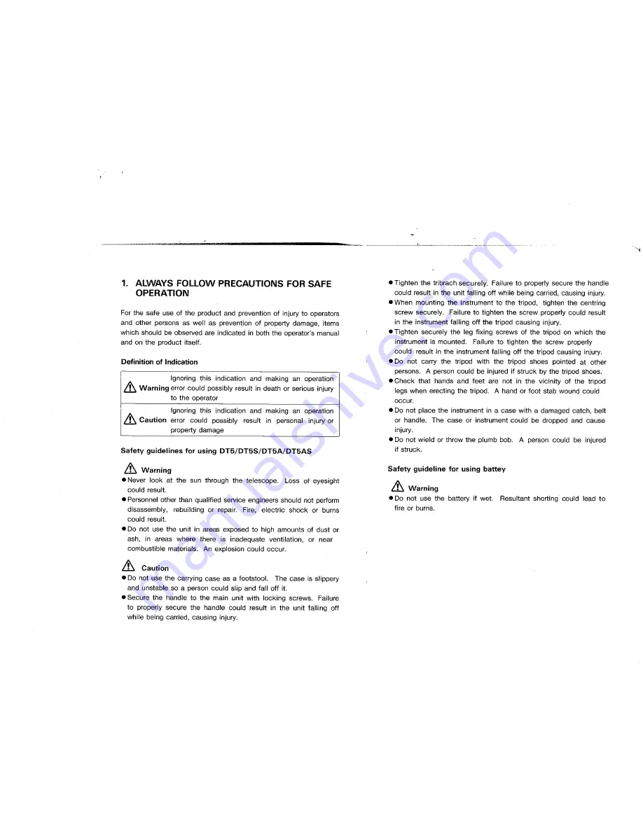 Sokkia DT5 Operating Manual Download Page 3