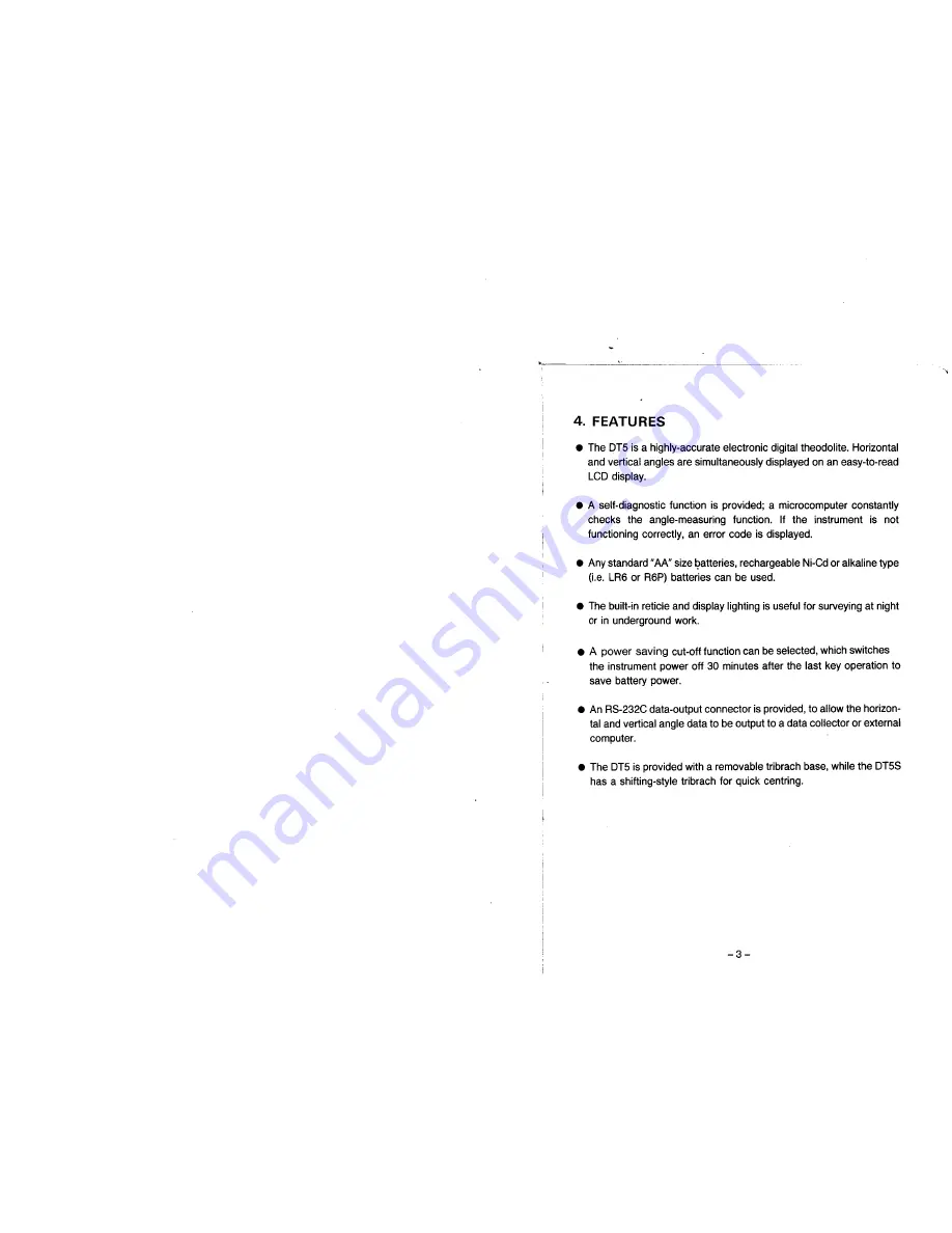 Sokkia DT5 Operating Manual Download Page 6