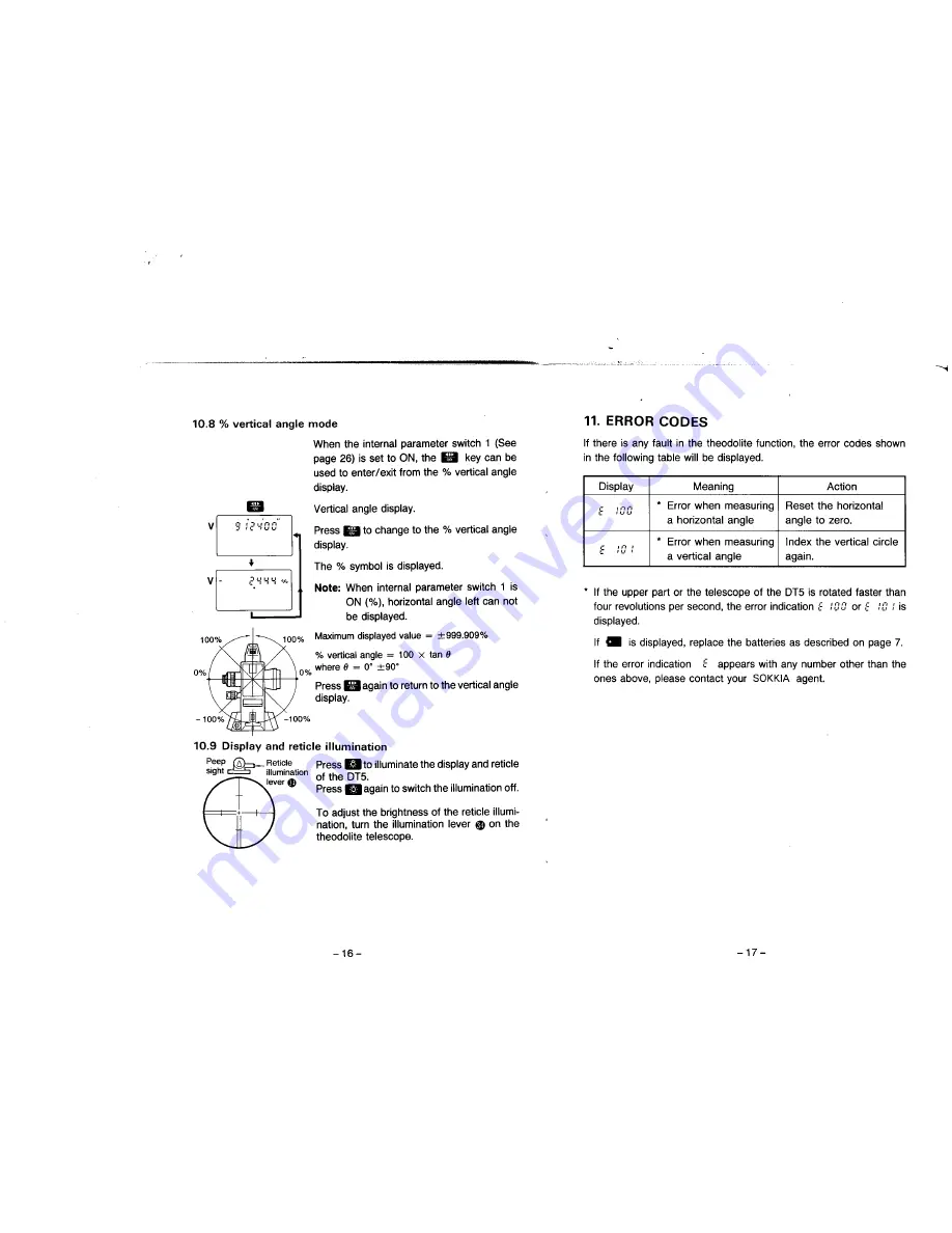 Sokkia DT5 Operating Manual Download Page 13