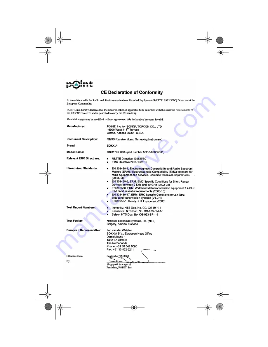 Sokkia GSR1700 CSX Operation Manual Download Page 6