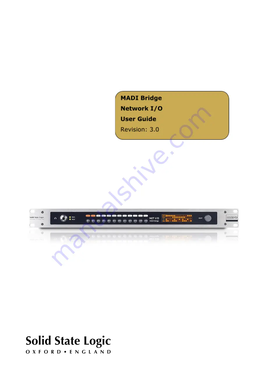 Solid State Logic MADI Bridge User Manual Download Page 1