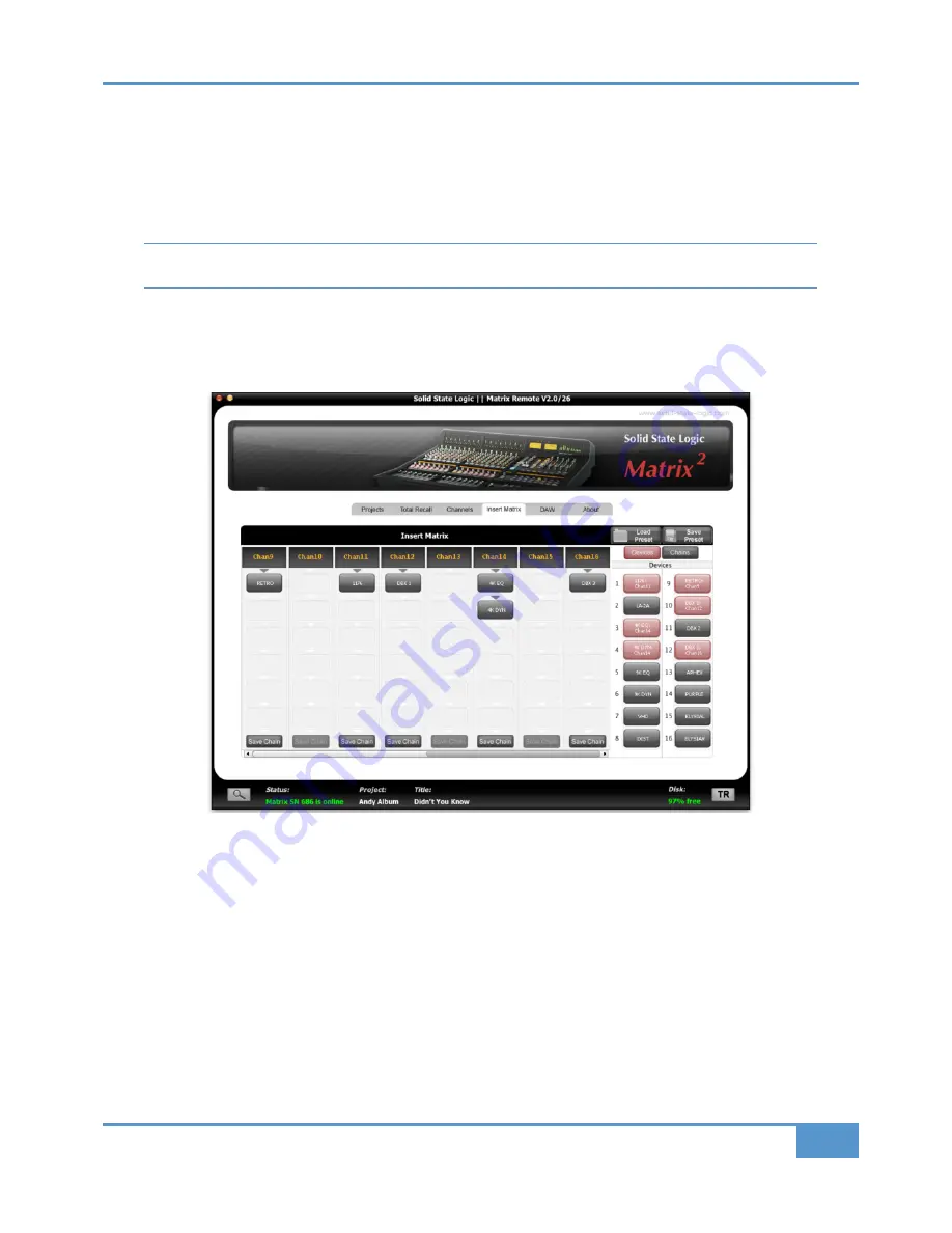 Solid State Logic Matrix 2 Owner'S Manual Download Page 77