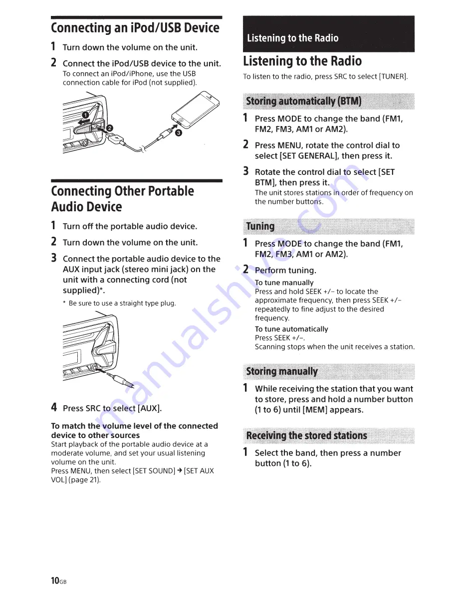 Sony 158N5100BT Operating Instructions Manual Download Page 10