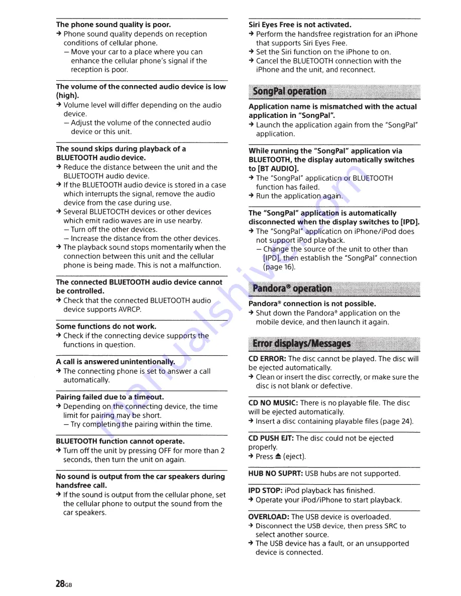 Sony 158N5100BT Operating Instructions Manual Download Page 28