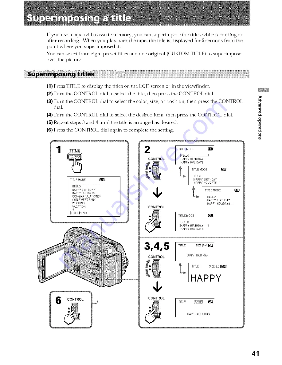 Sony AC-V316 Operating Instructions Manual Download Page 41