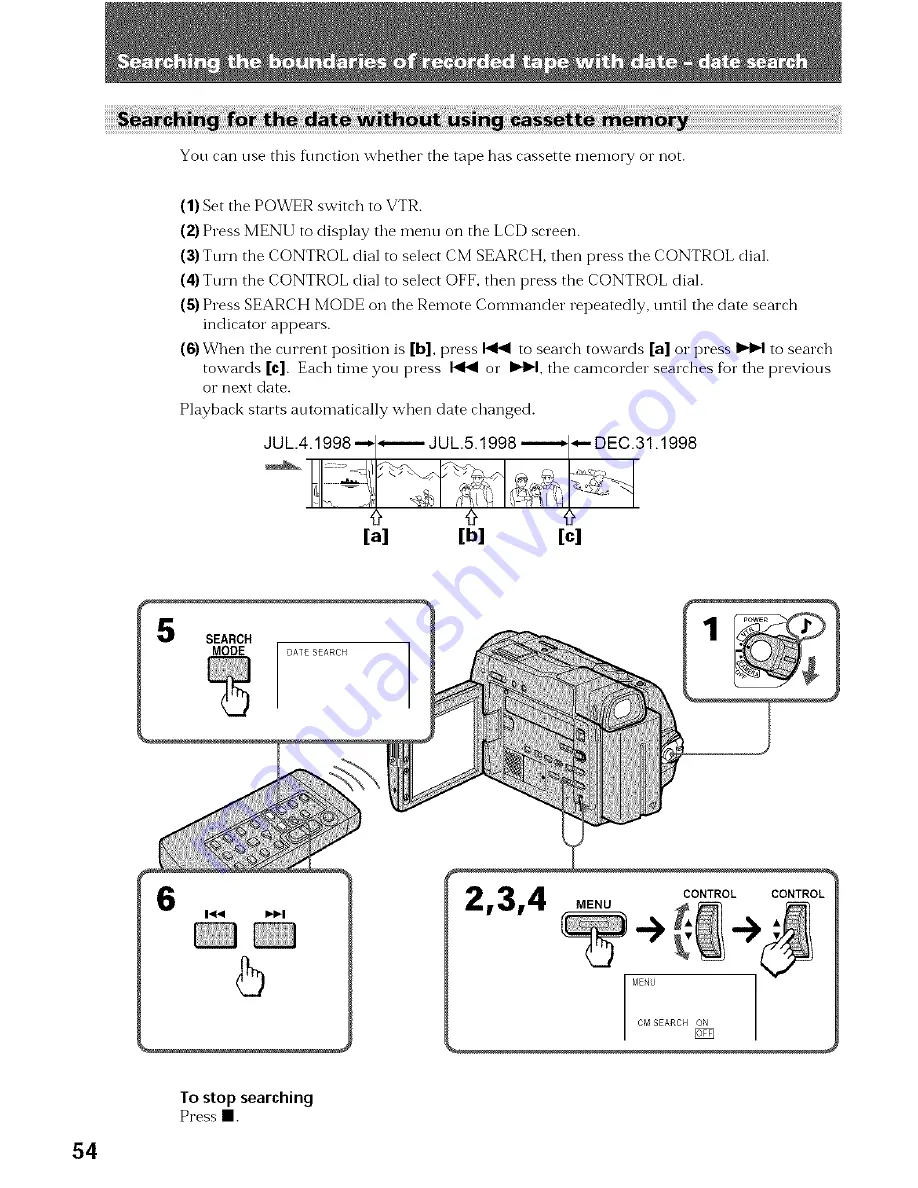 Sony AC-V316 Operating Instructions Manual Download Page 54