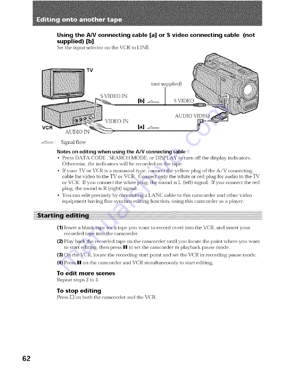 Sony AC-V316 Operating Instructions Manual Download Page 62