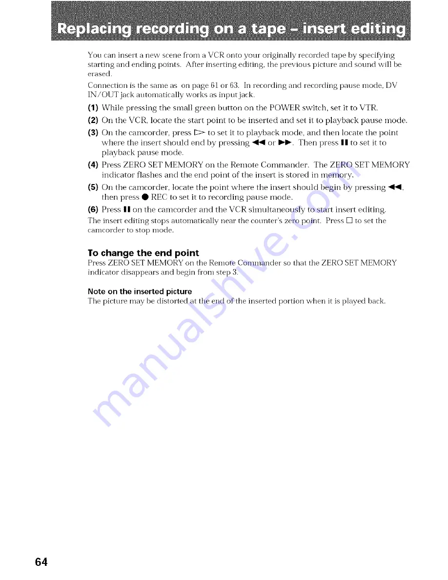 Sony AC-V316 Operating Instructions Manual Download Page 64