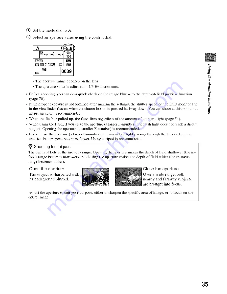 Sony Alpha 100 User'S Manual / Troubleshooting Download Page 35