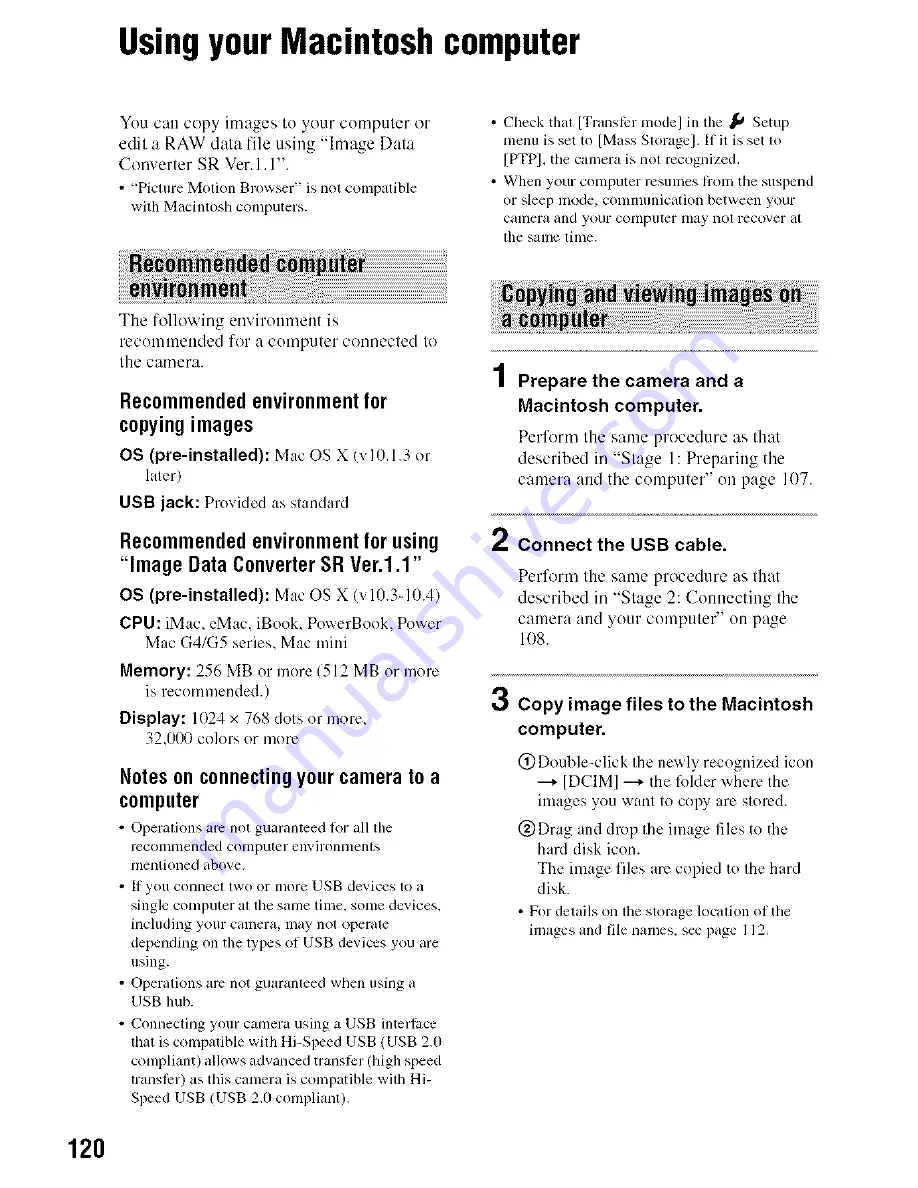 Sony Alpha 100 User'S Manual / Troubleshooting Download Page 120