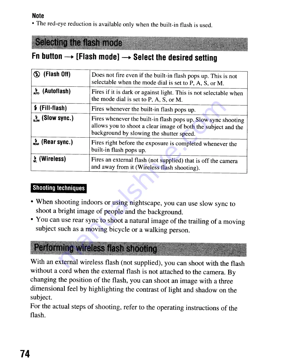 Sony alpha 200 Instruction Manual Download Page 74