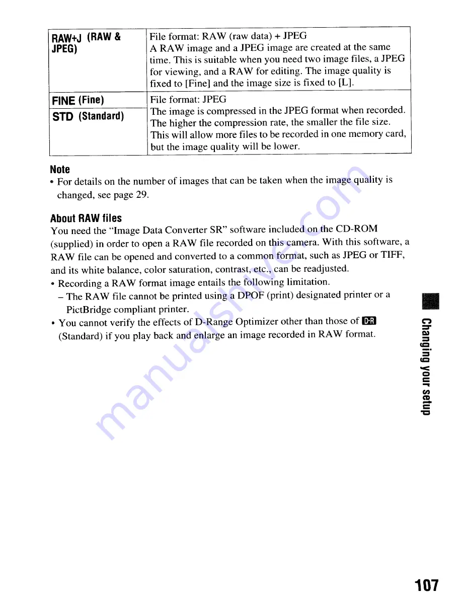 Sony alpha 200 Instruction Manual Download Page 107