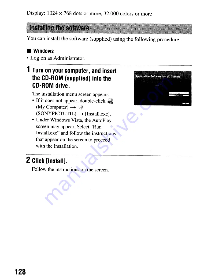 Sony alpha 200 Instruction Manual Download Page 128