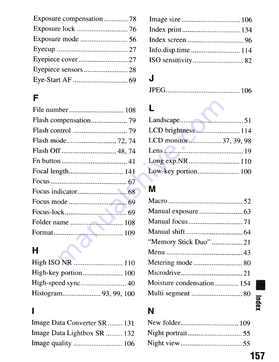 Sony alpha 200 Instruction Manual Download Page 157