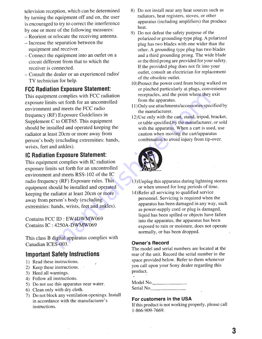 Sony BDP-BX59 Operating Instructions Manual Download Page 3