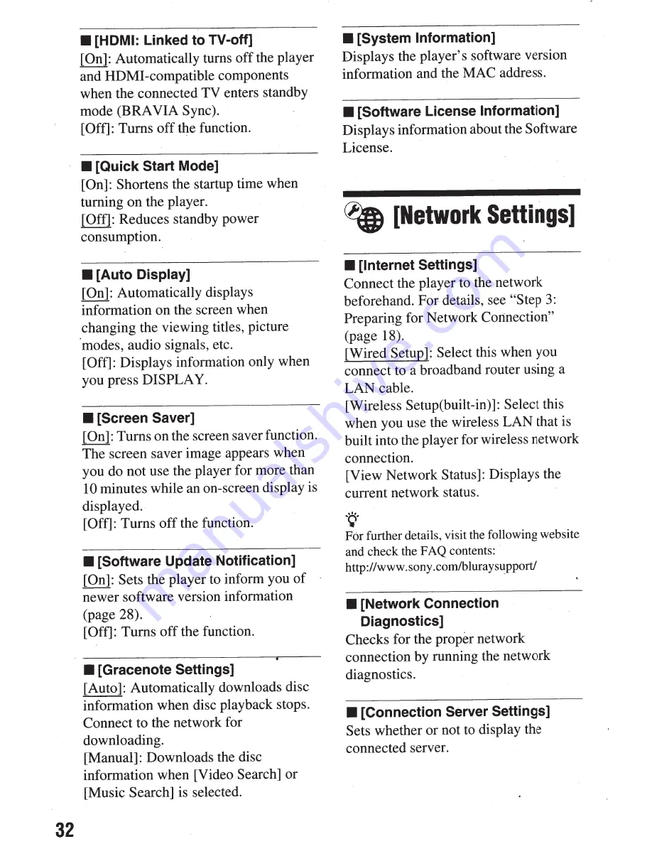 Sony BDP-BX59 Operating Instructions Manual Download Page 32