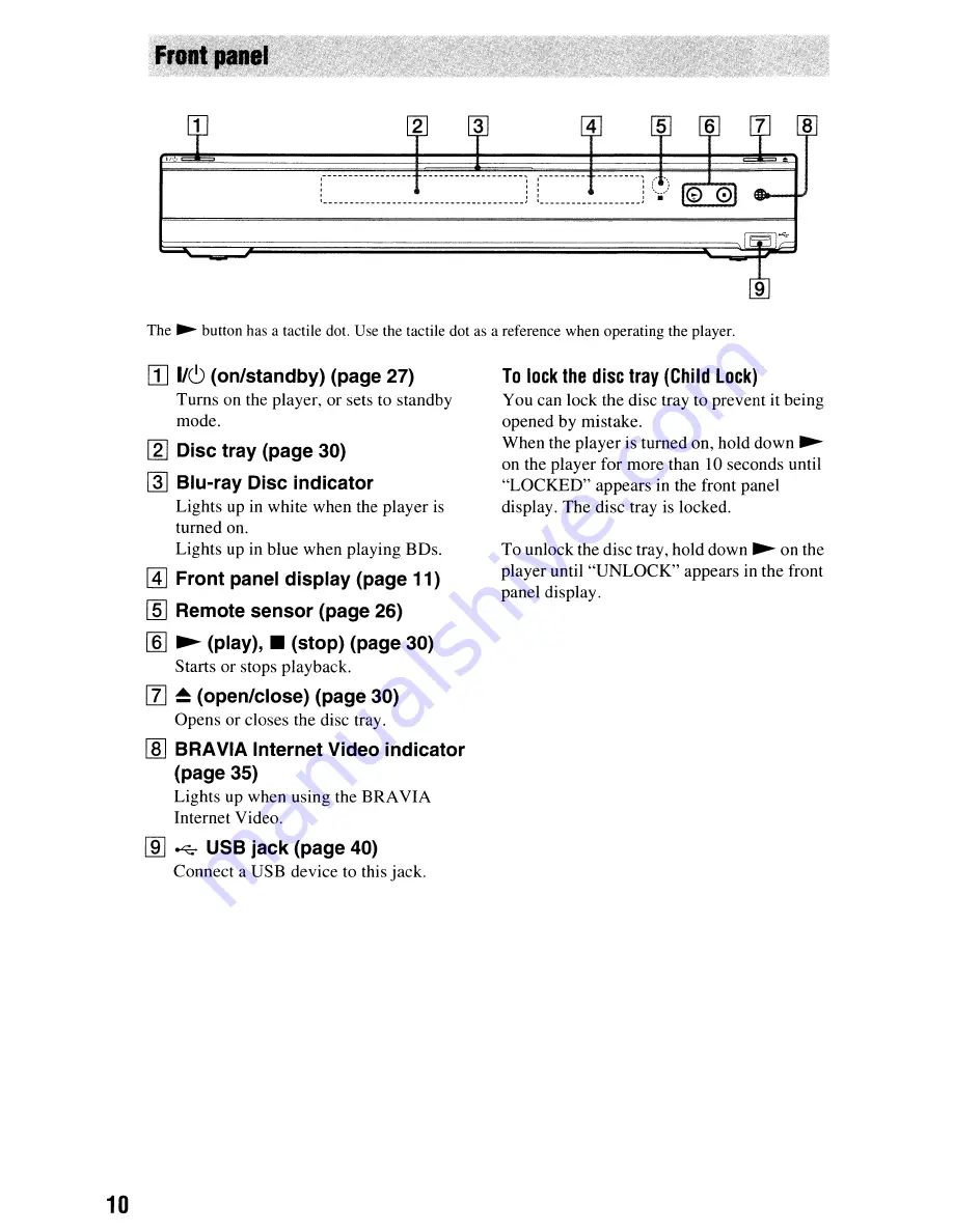 Sony BDP-N460 - Blu-Ray Disc Player Operating Instructions Manual Download Page 10