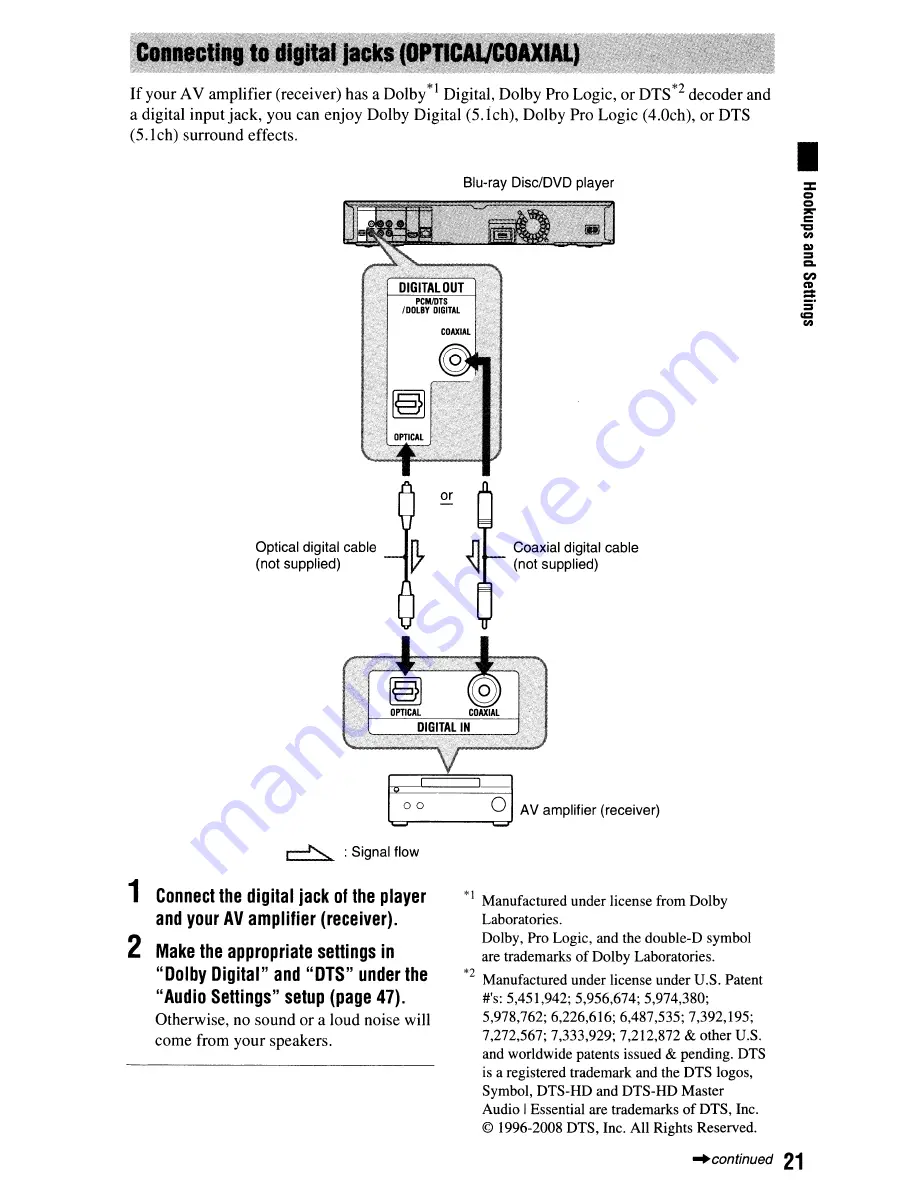 Sony BDP-N460 - Blu-Ray Disc Player Operating Instructions Manual Download Page 21