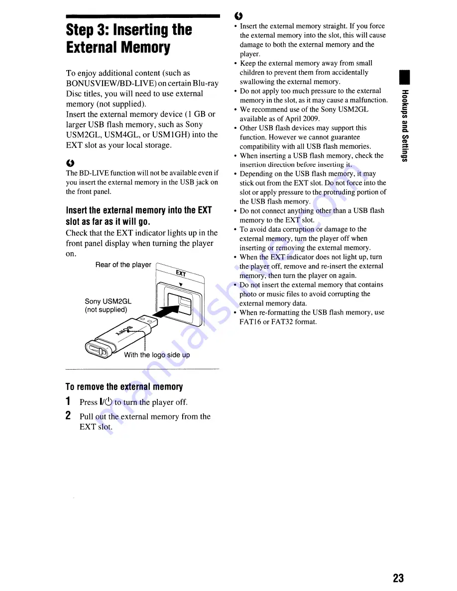 Sony BDP-N460 - Blu-Ray Disc Player Operating Instructions Manual Download Page 23