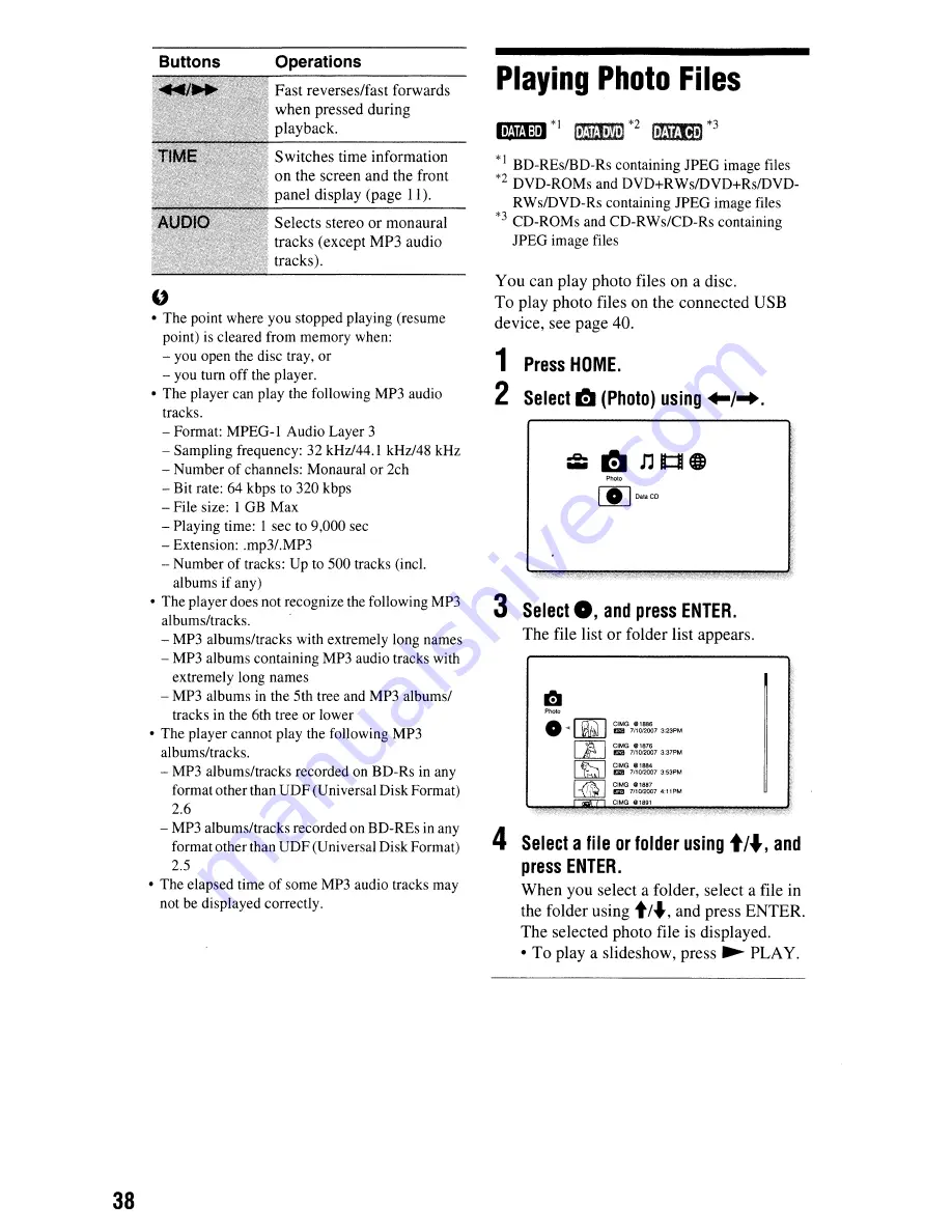 Sony BDP-N460 - Blu-Ray Disc Player Operating Instructions Manual Download Page 38