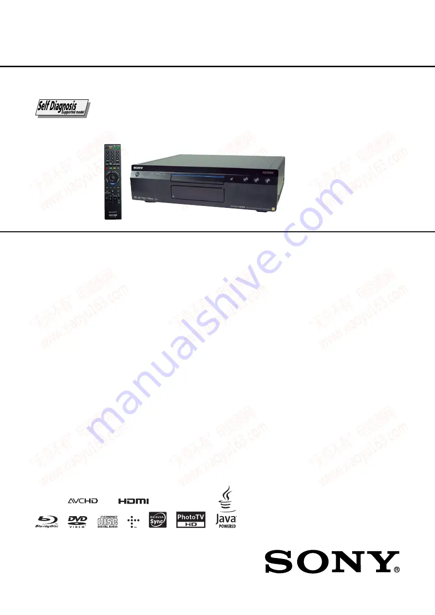 Sony BDP-S5000ES - Blu-ray Disc™ Player Service Manual Download Page 1