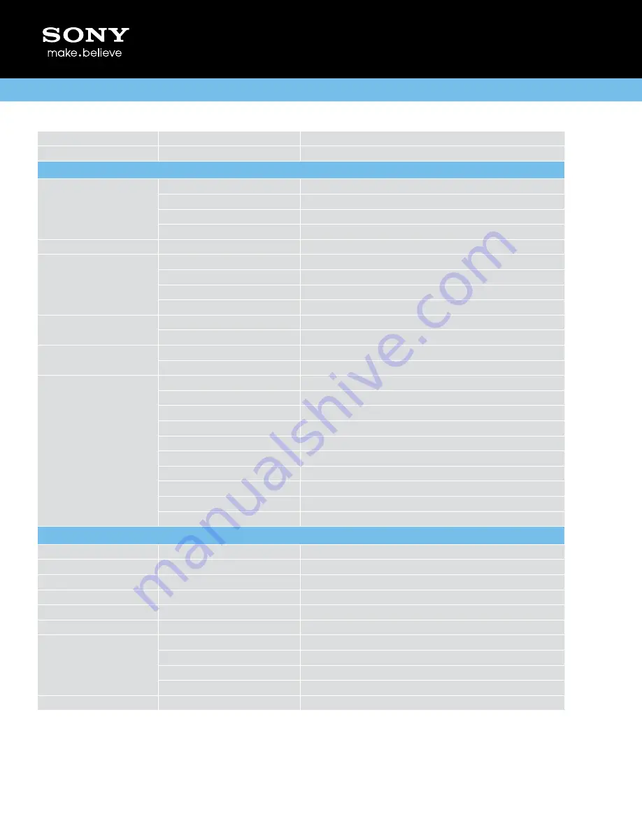 Sony BDP-SX1000 Specifications Download Page 2