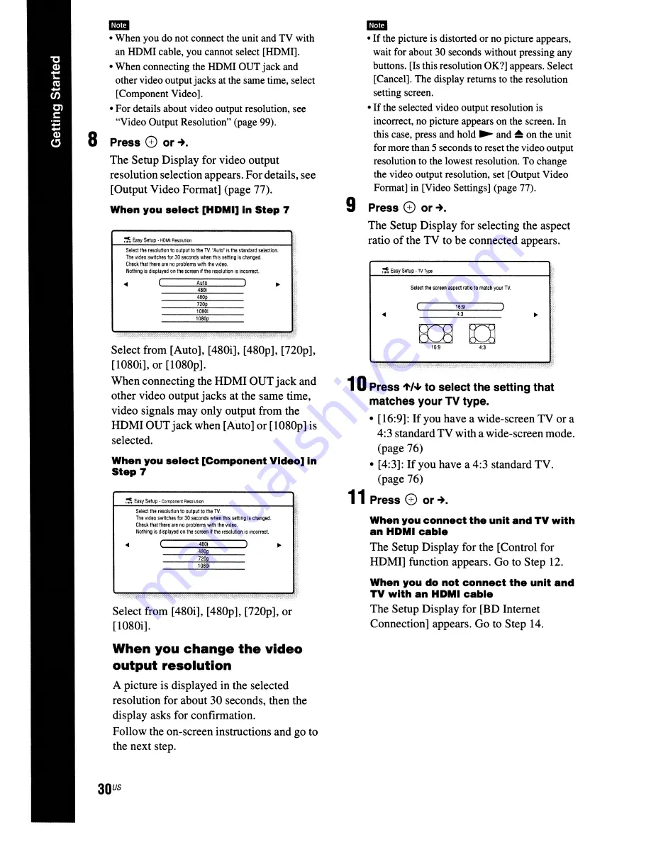 Sony BDV-E300 - Blu-ray Disc™ Player Home Theater System Operating Instructions Manual Download Page 30