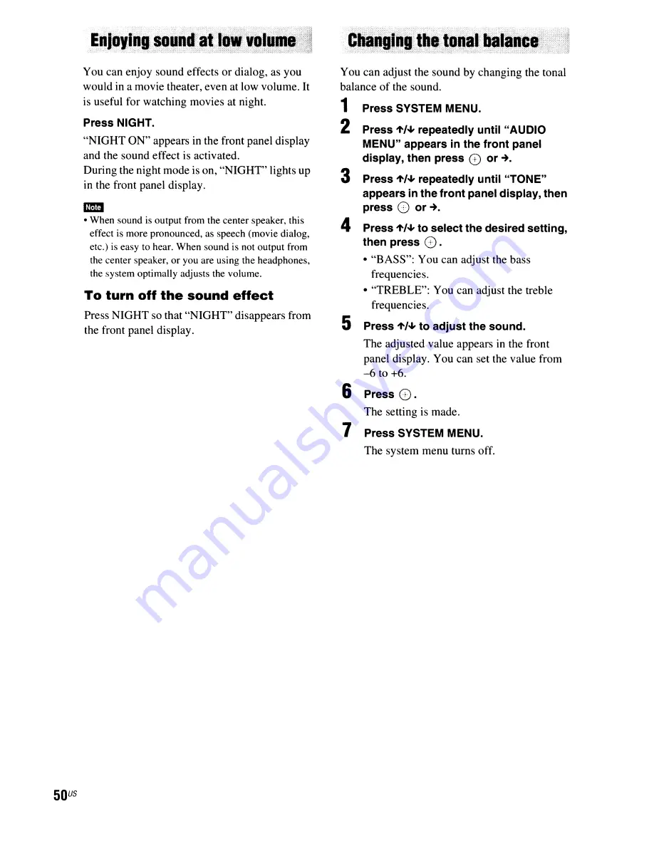 Sony BDV-E300 - Blu-ray Disc™ Player Home Theater System Operating Instructions Manual Download Page 50