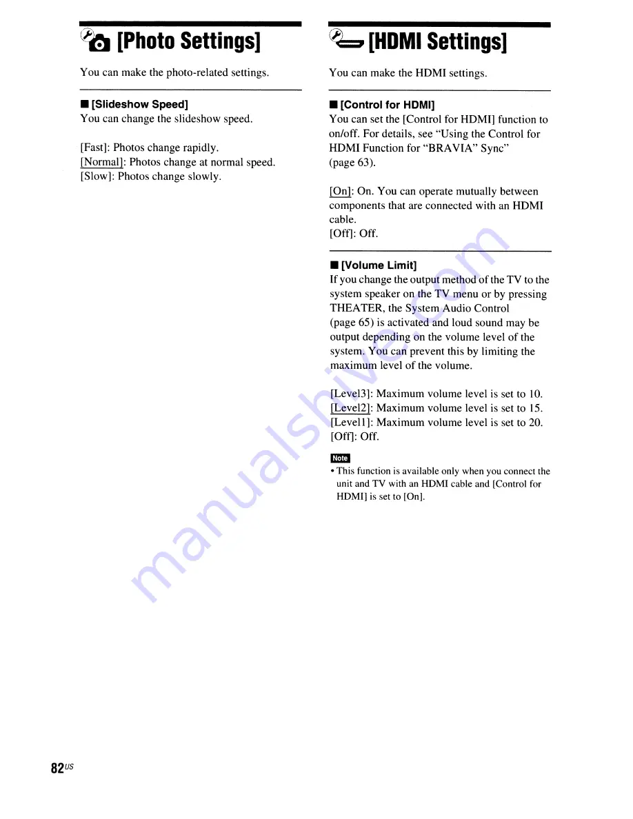 Sony BDV-E300 - Blu-ray Disc™ Player Home Theater System Operating Instructions Manual Download Page 82