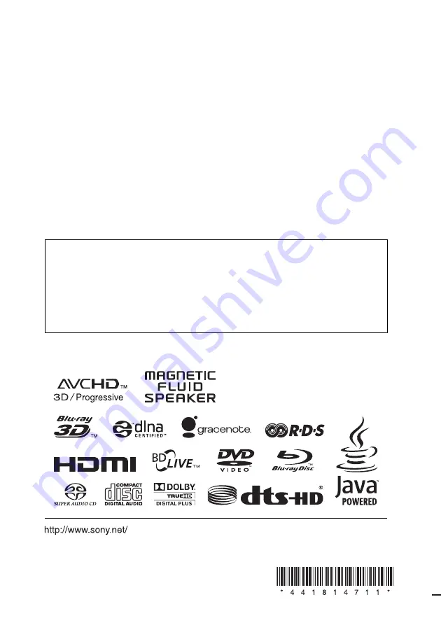 Sony BDV-NF620 Operating Instructions Manual Download Page 64