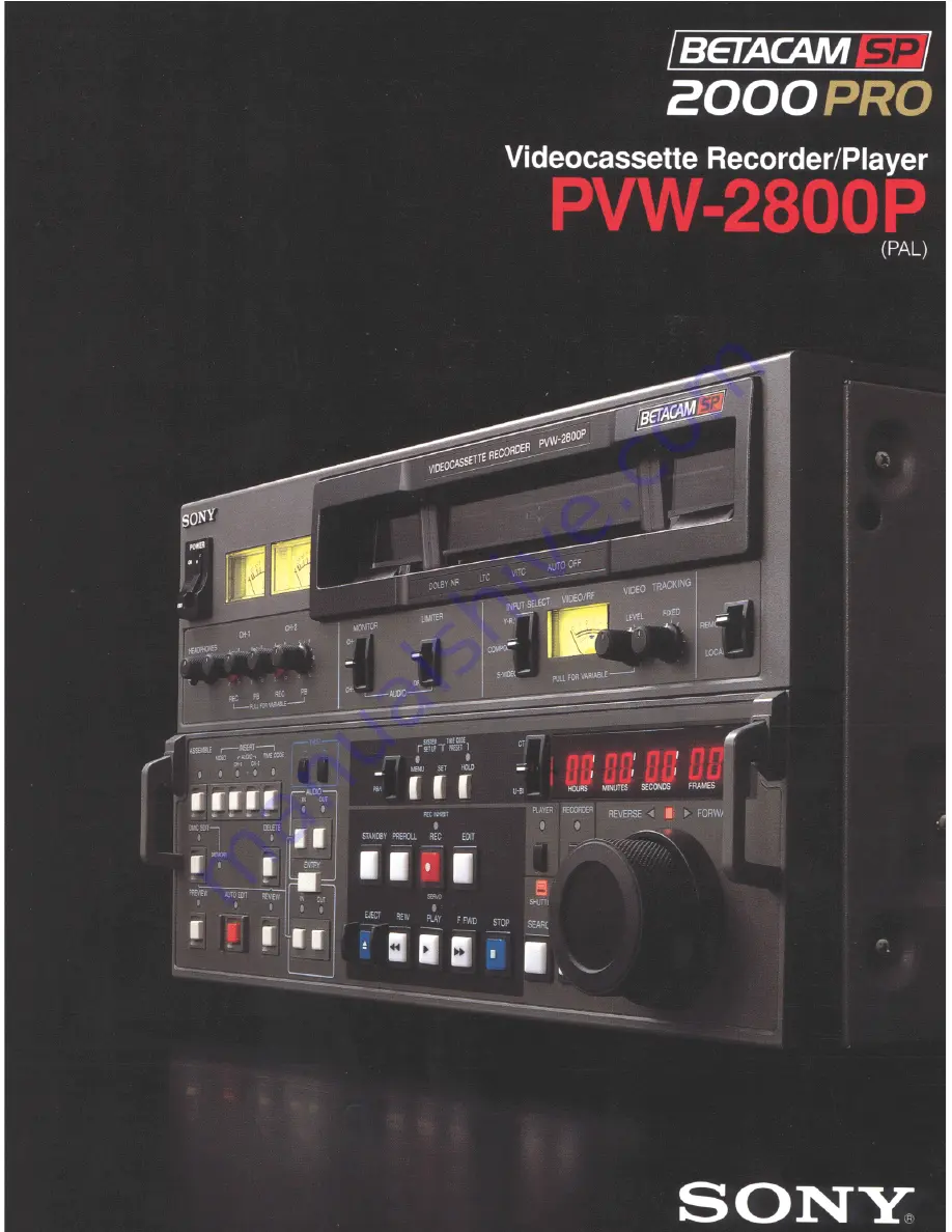 Sony Betacam SP 2000PRO PVW-2800P Specifications Download Page 1