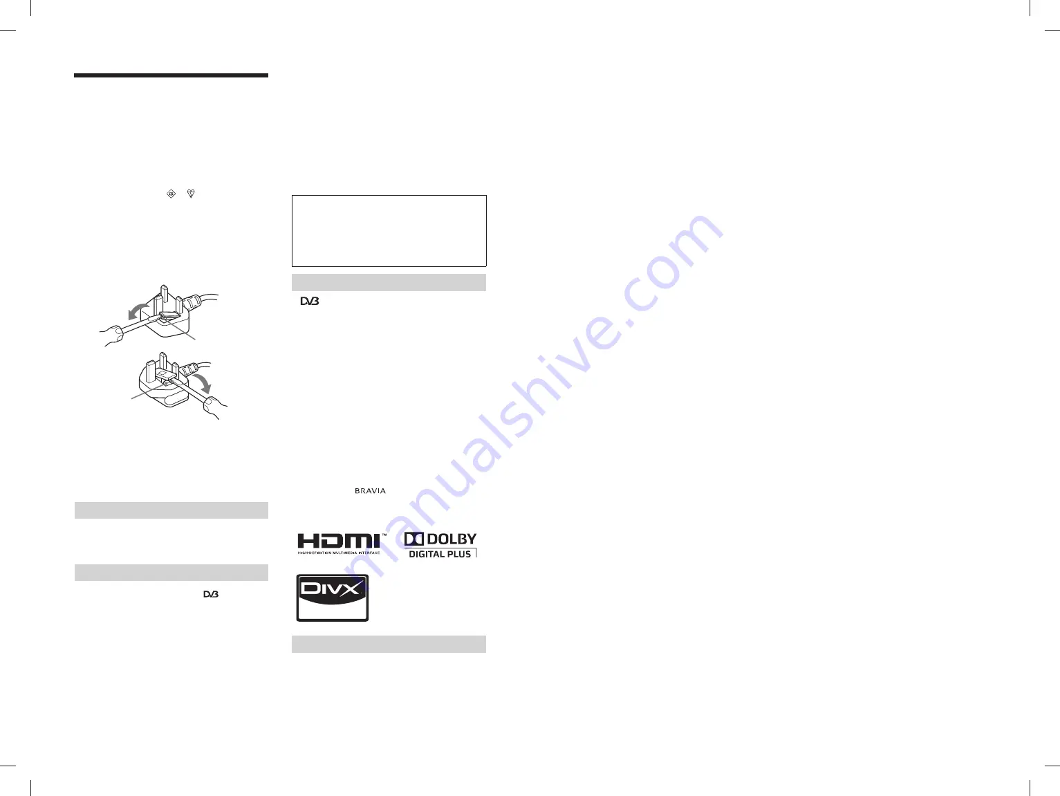 Sony BRAVIA 4-168-148-13(1) Скачать руководство пользователя страница 2