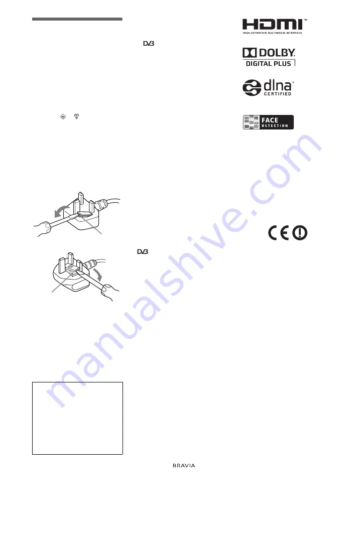 Sony BRAVIA 4-187-903-11(1) Operating Instructions Manual Download Page 2