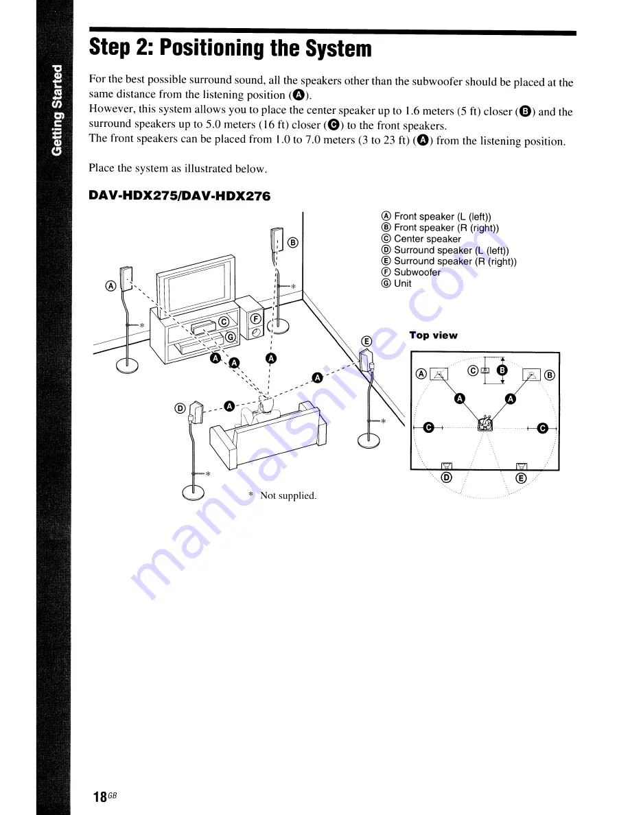 Sony BRAVIA DAV-HDX275 Operating Instructions Manual Download Page 18