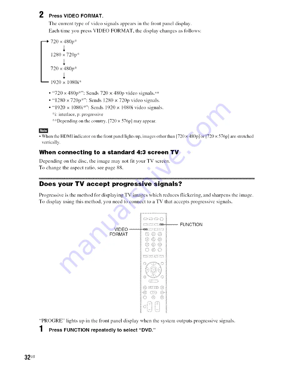 Sony BRAVIA DAV-HDX500 Operating Instructions Manual Download Page 32